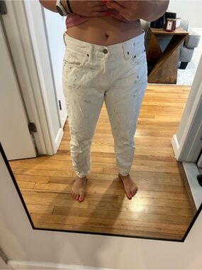 Polo by Ralph Lauren White Paint-Splatter Bootcut Jeans